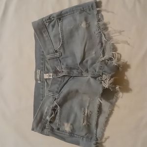 Abercrombie And Fitch Cut Up Blue Denim Shorts, Size: 4